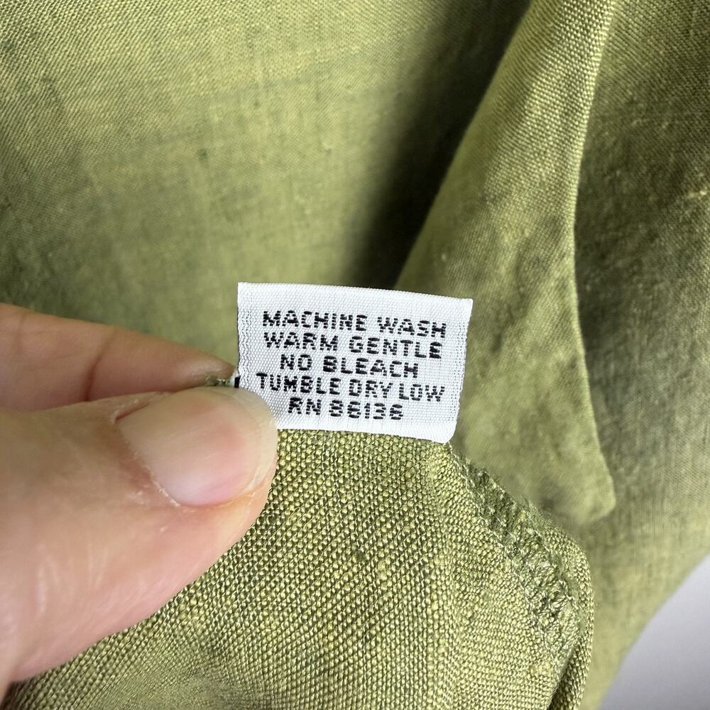 Bryn Walker 100% Linen Maxi Dress Women M Olive Oversized Minimalist Lagenlook - Picture 8 of 8